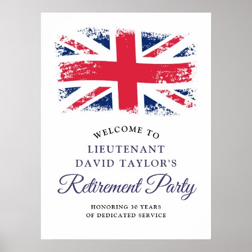 Patriotic British Flag Retirement Party Welcome