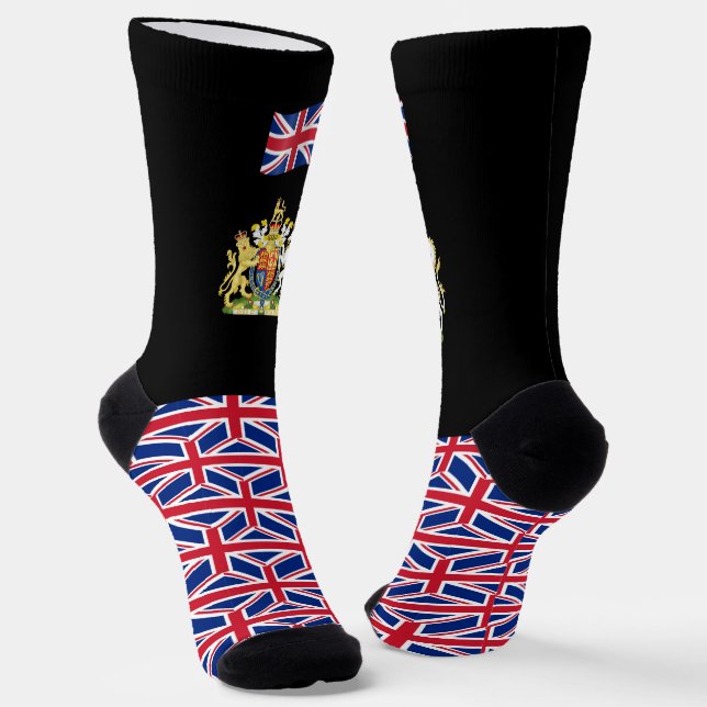 Patriotic British Socks, Union Jack Flag, UK Socks (Angled)