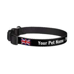 Patriotic British Union Jack flag custom dog name Pet Collar