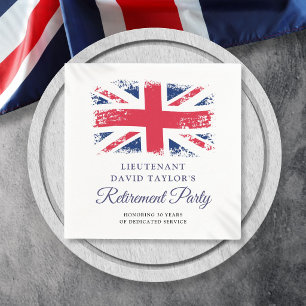 Patriotic British Union Jack Flag Retirement Party Napkins