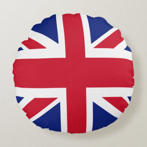 Patriotic British Union Jack Flag Round Cushion