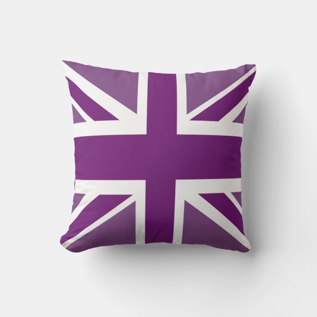 Patriotic British Union Jack Flag Throw Pillow (Front)