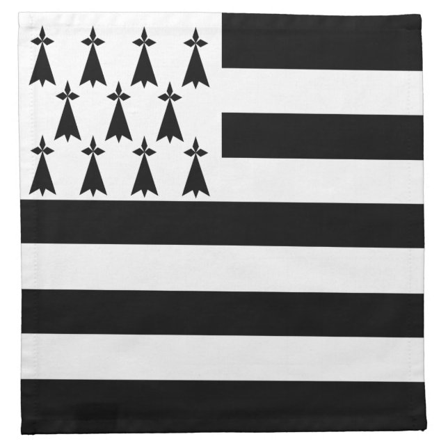Patriotic Brittany Flag Cloth Napkin (Front)