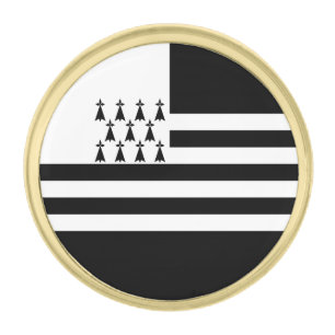 Patriotic Brittany Flag Gold Finish Lapel Pin