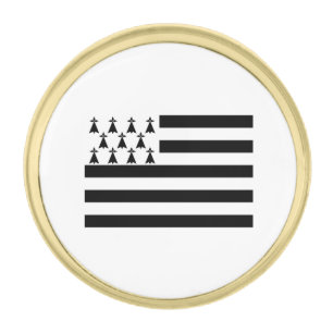 Patriotic Brittany Flag Gold Finish Lapel Pin