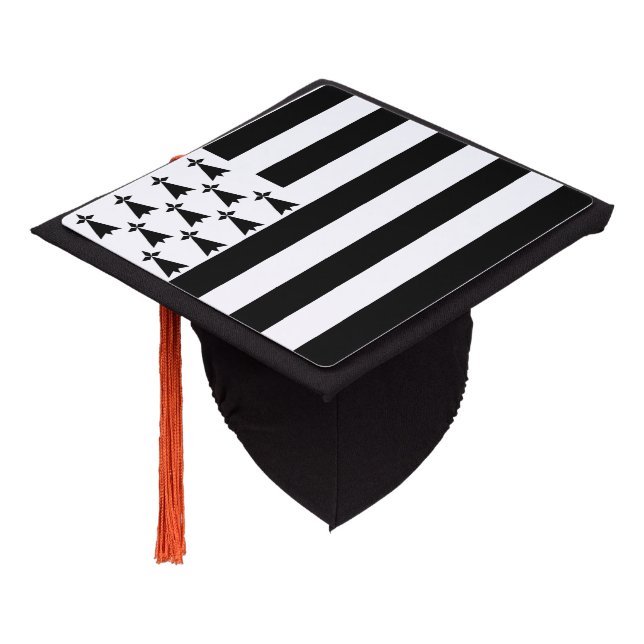 Patriotic Brittany Flag Graduation Cap Topper (Angled)