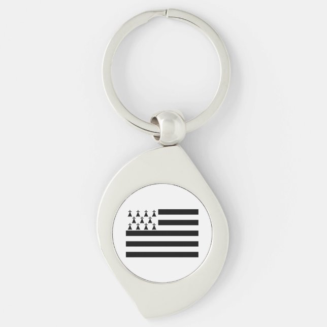 Patriotic Brittany Flag Keychain (Front)