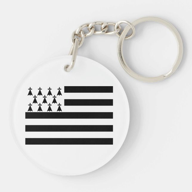 Patriotic Brittany Flag Keychain (Back)