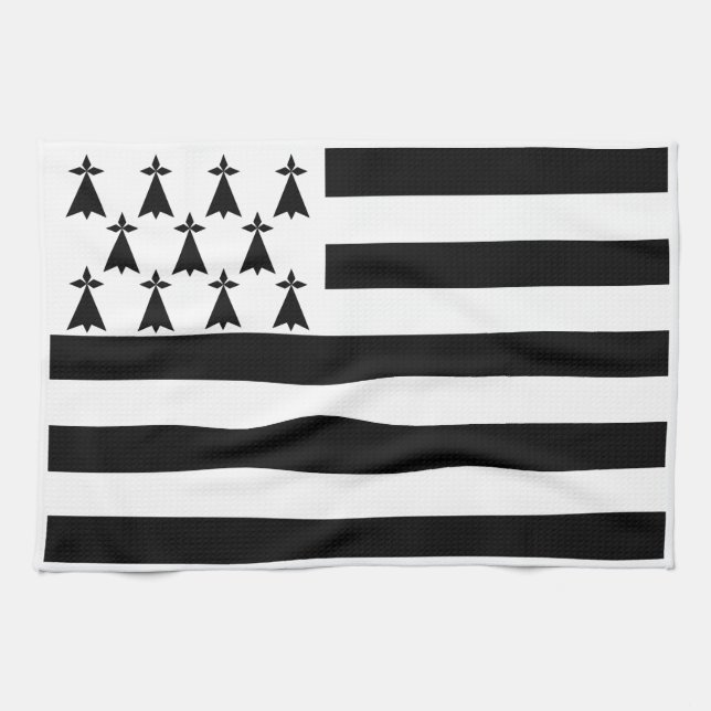 Patriotic Brittany Flag Kitchen Towel (Horizontal)