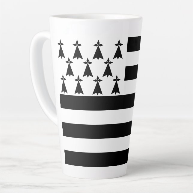 Patriotic Brittany Flag Latte Mug (Left Angle)