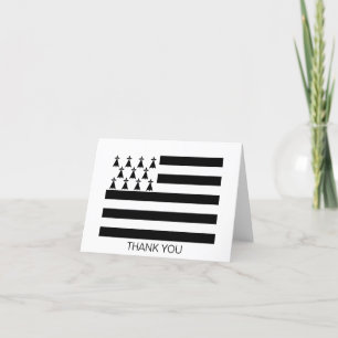Patriotic Brittany Flag Letterpress Thank You Card