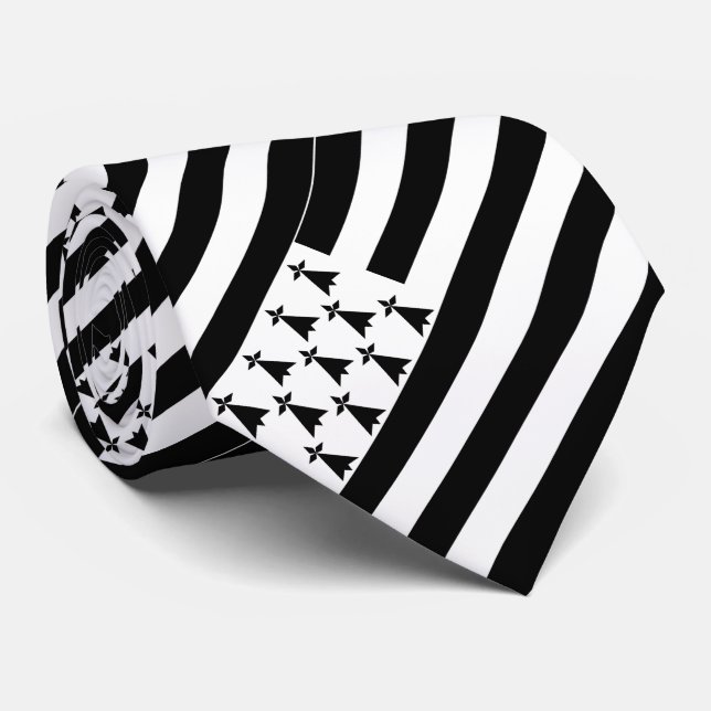 Patriotic Brittany Flag Neck Tie (Rolled)