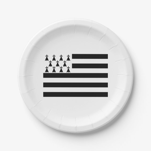 Patriotic Brittany Flag Paper Plates (Front)