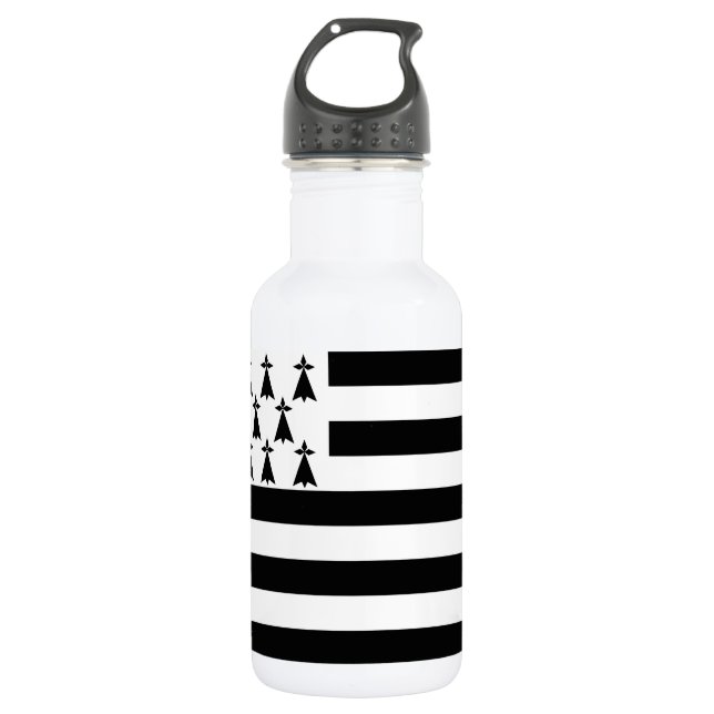 Patriotic Brittany Flag Stainless Steel Water Bottle (Front)