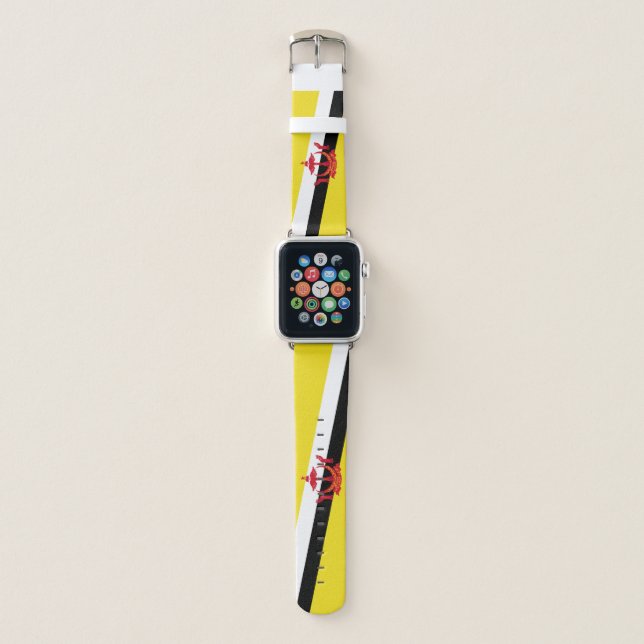 Patriotic Brunei Flag Apple Watch Band (Front)