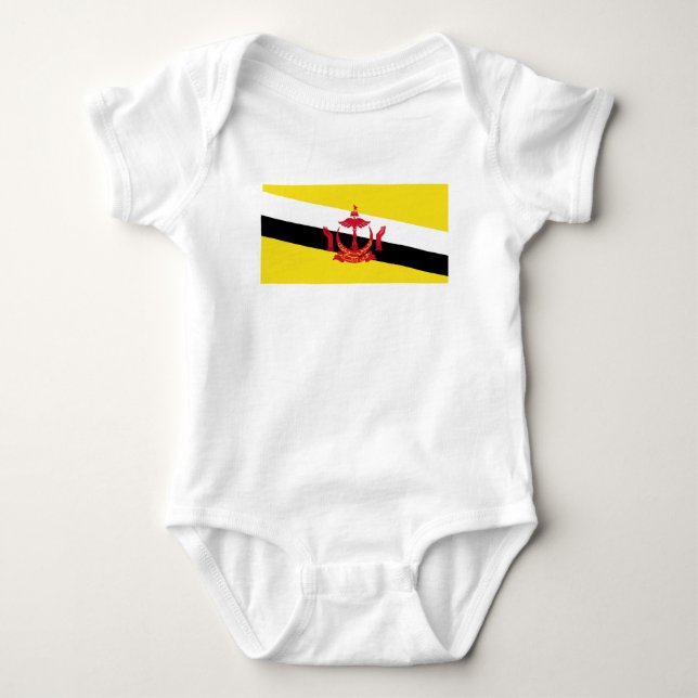 Patriotic Brunei Flag Baby Bodysuit (Front)