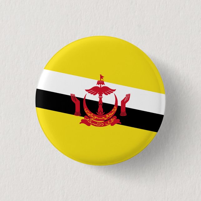Patriotic Brunei Flag Button (Front)