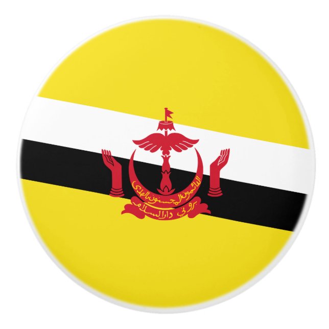 Patriotic Brunei Flag Ceramic Knob (Front)