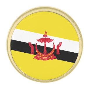 Patriotic Brunei Flag Gold Finish Lapel Pin
