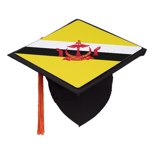 Patriotic Brunei Flag Graduation Cap Topper (Angled)