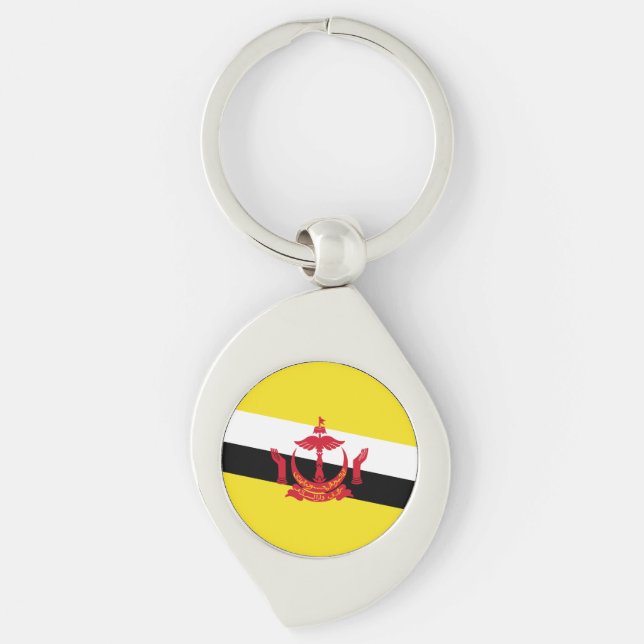 Patriotic Brunei Flag Keychain (Front)