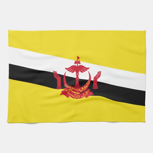Patriotic Brunei Flag Kitchen Towel (Horizontal)