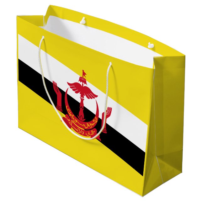 Patriotic Brunei Flag Large Gift Bag (Back Angled)