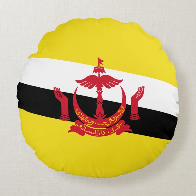 Patriotic Brunei Flag Round Pillow (Front)