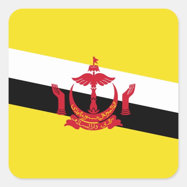 Patriotic Brunei Flag Square Sticker (Front)
