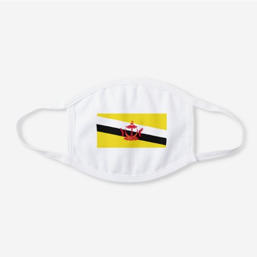 Patriotic Brunei Flag White Cotton Face Mask