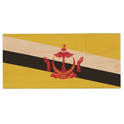 Patriotic Brunei Flag Wood Flash Drive