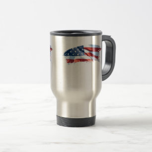 Patriotic Brush Stroke American Flag Travel Mug