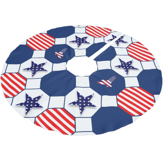 Patriotic Brushed Polyester Tree Skirt (Angled)
