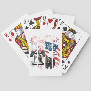 Patriotic Brushstroke – Fireworks, Flag, Eagle Poker Cards