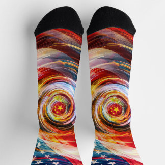 Patriotic Brushstroke Fusion Socks