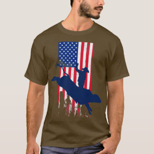 Patriotic Bucking Bull Rider Cowboy with American T-Shirt