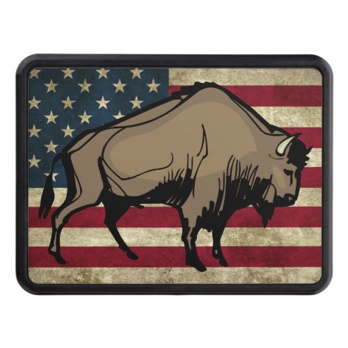 PATRIOTIC BUFFALO HITCH COVER