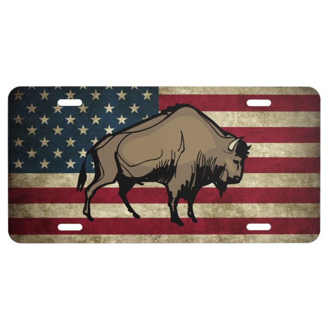 PATRIOTIC BUFFALO LICENSE PLATE (Front)