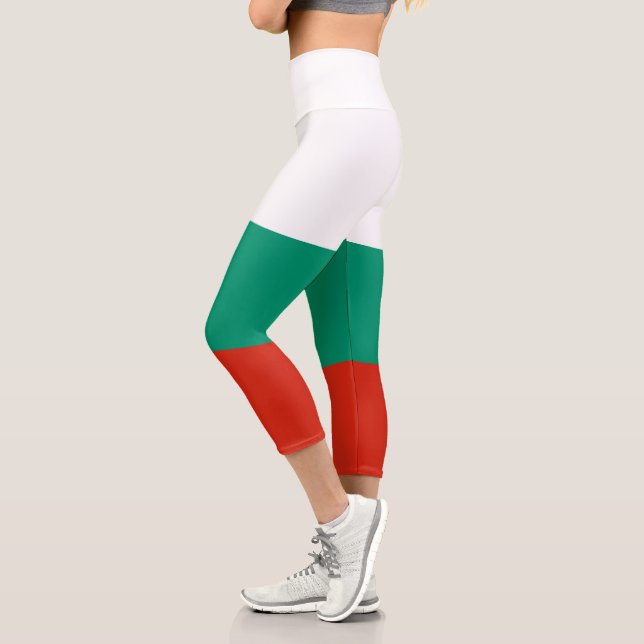 Patriotic Bulgarian Flag Capri Leggings (Left)