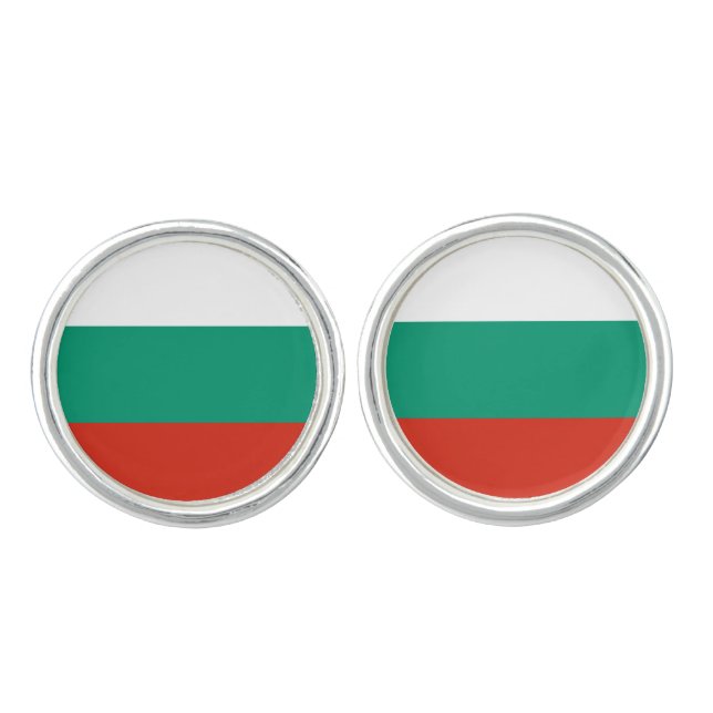 Patriotic Bulgarian Flag Cufflinks (Front)