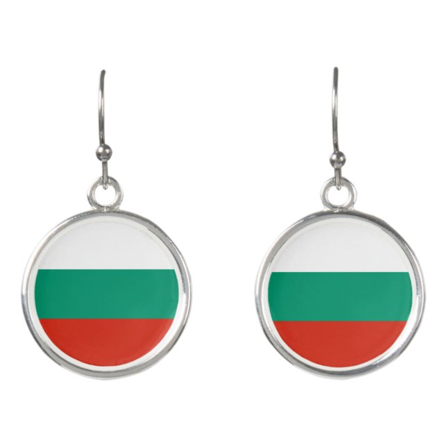 Patriotic Bulgarian Flag Earrings (Front)