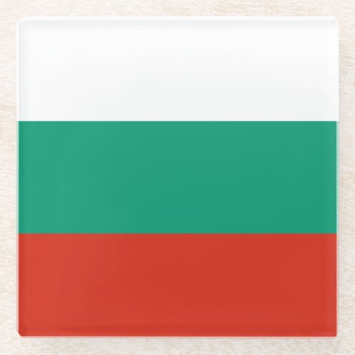 Patriotic Bulgarian Flag Glass Coaster