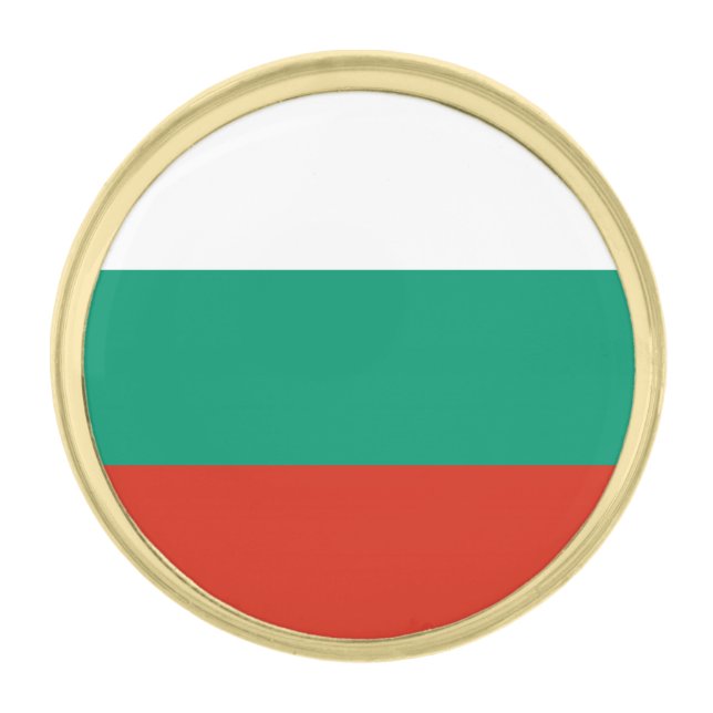 Patriotic Bulgarian Flag Gold Finish Lapel Pin (Front)