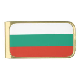 Patriotic Bulgarian Flag Gold Finish Money Clip