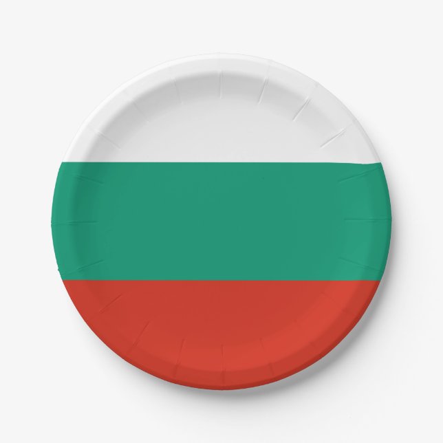 Patriotic Bulgarian Flag Paper Plates (Front)