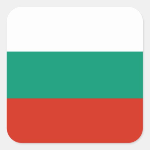 Patriotic Bulgarian Flag Square Sticker