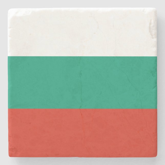 Patriotic Bulgarian Flag Stone Coaster (Front)