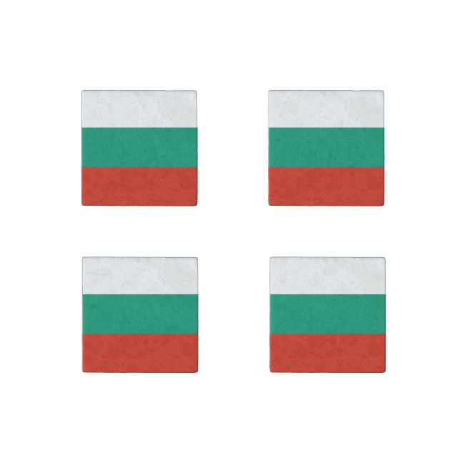 Patriotic Bulgarian Flag Stone Magnet (Front)