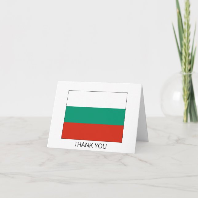 Patriotic Bulgarian Flag Thank You Card (Front)