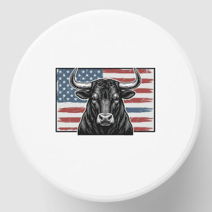 Patriotic Bull Flag Vintage Engraving Design_1 Mini Candle Favors